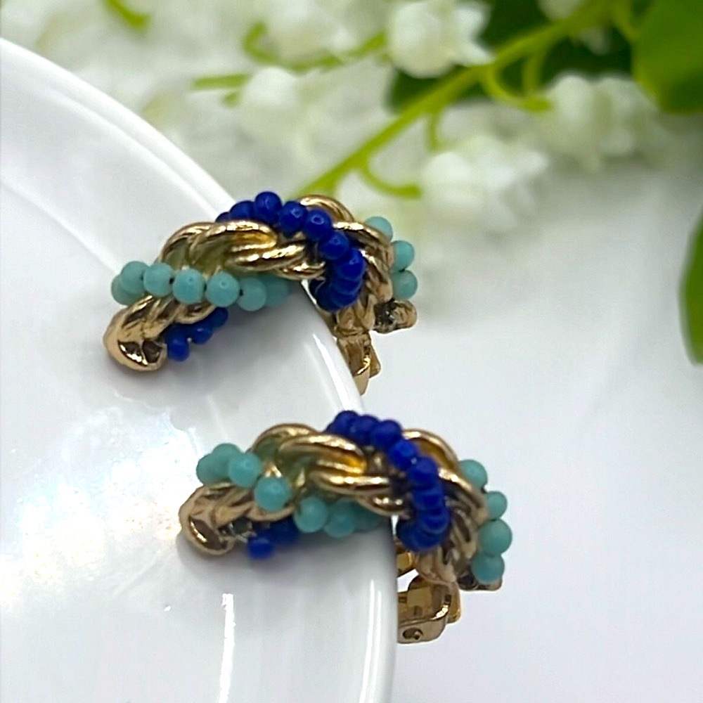 Vintage Napier Half Hoop Earrings.